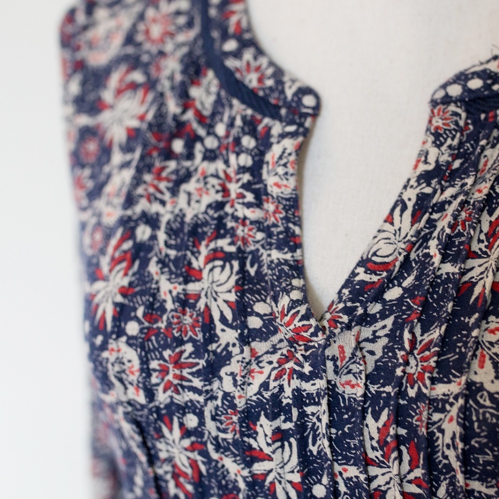 Lucky Navy & Red Floral Tunic